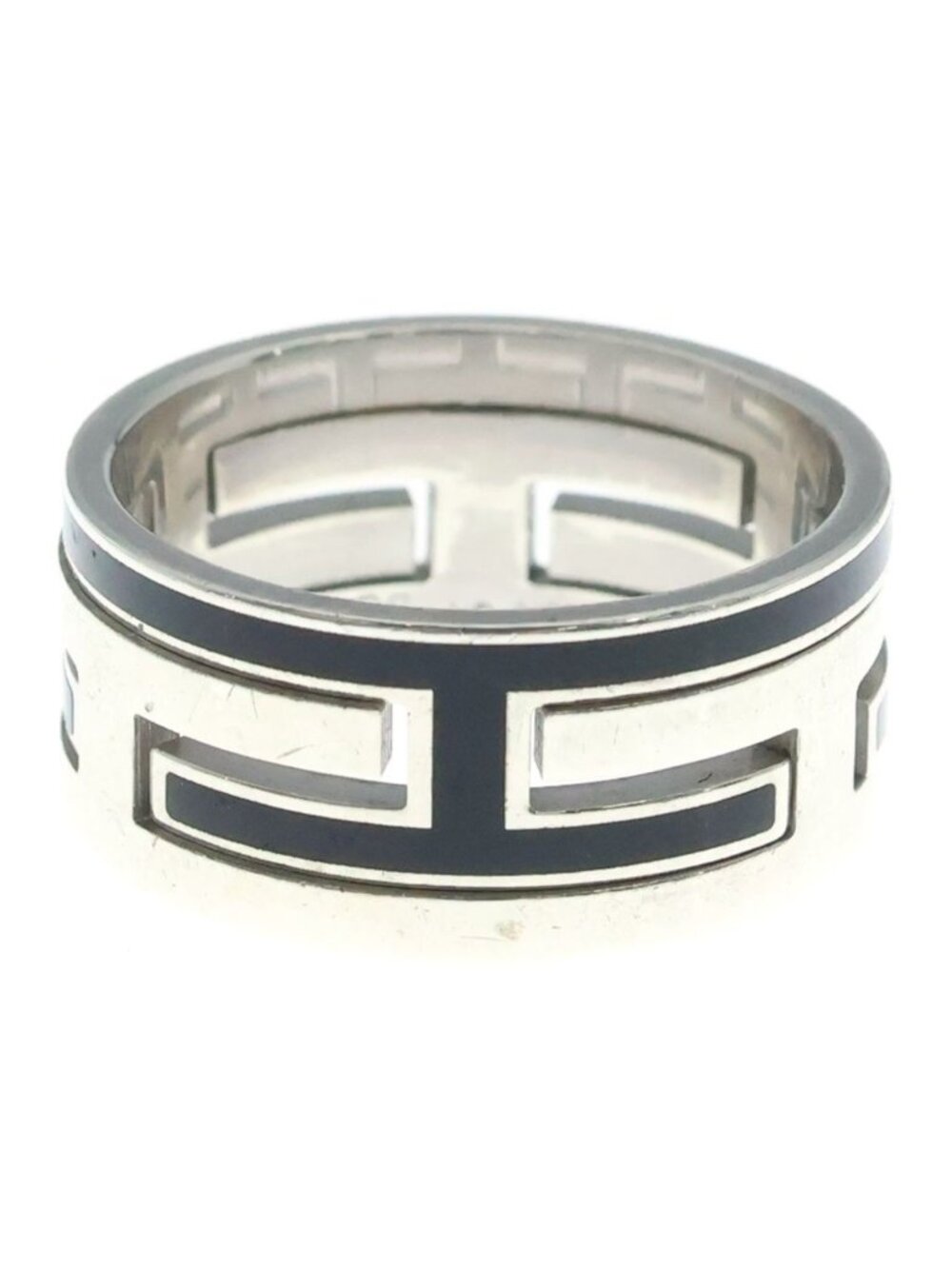 Hermes Move Ash Ring Silver Black